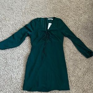 Abercrombie & Fitch Long-Sleeve Strappy Halter Mini Dress